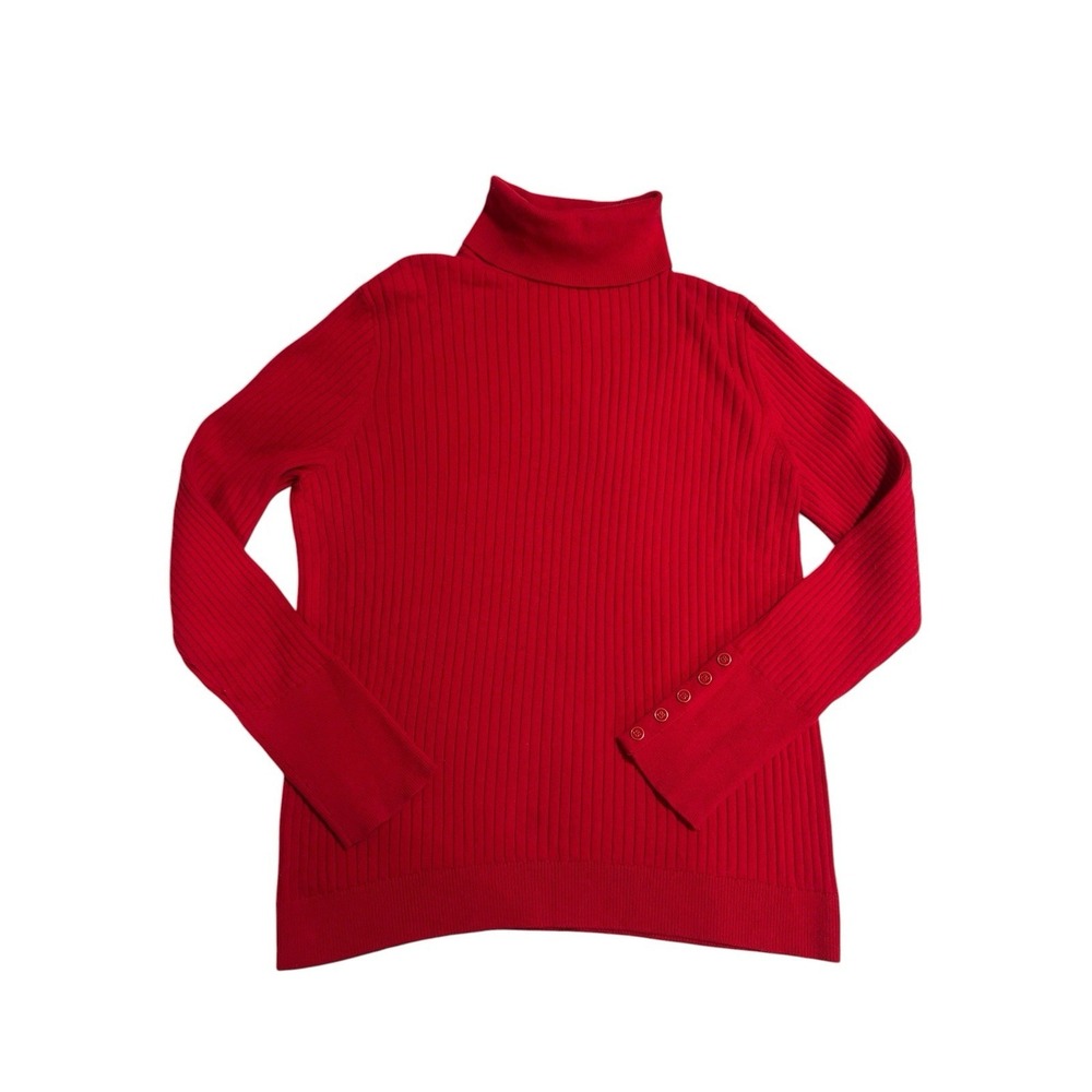 Talbots Turtleneck Ribbed Pulllover Sweater Size Lg